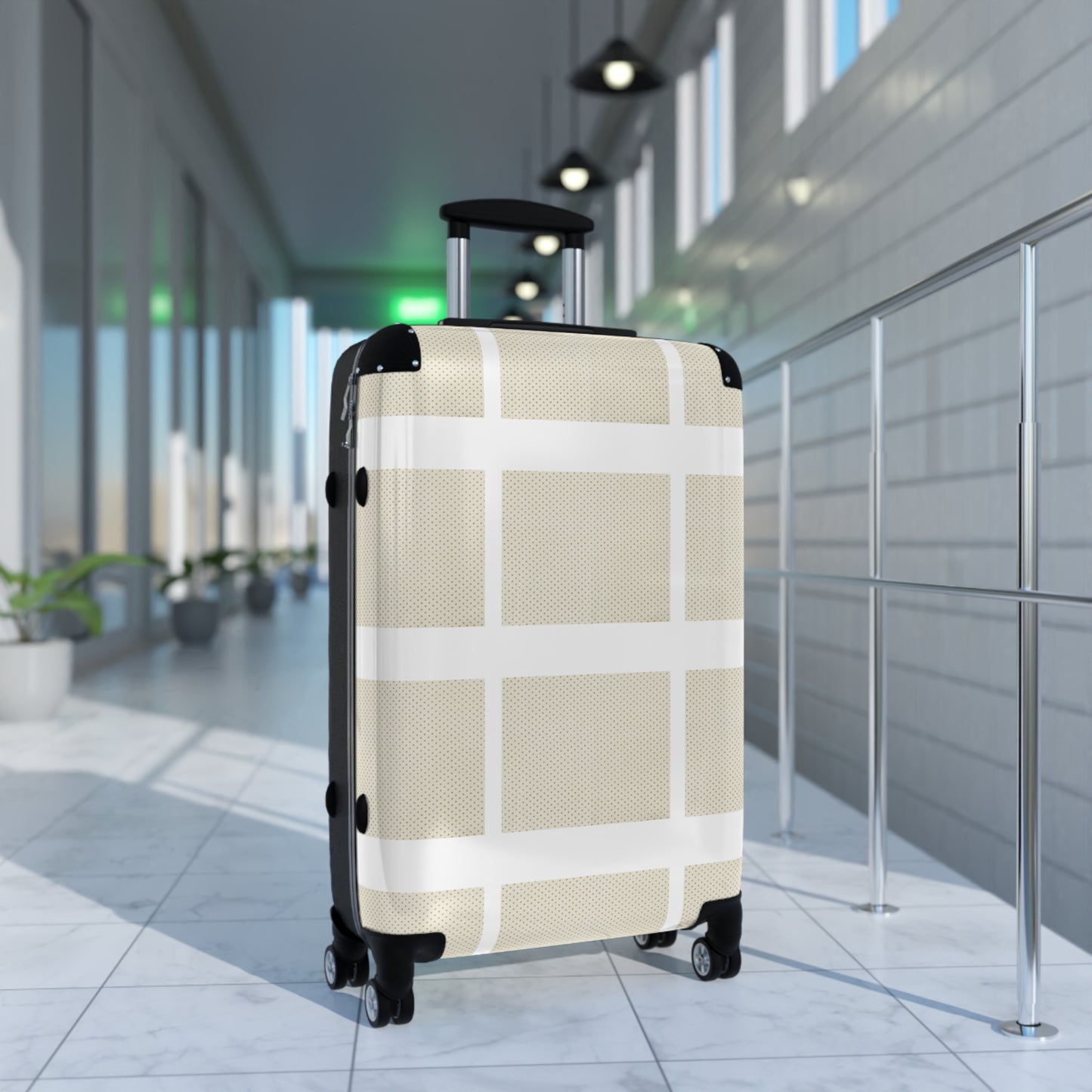 Cream 4-Wheel Suitcase