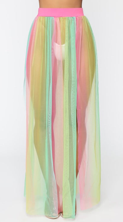 Mesh Sheer Skirt Cover-Up