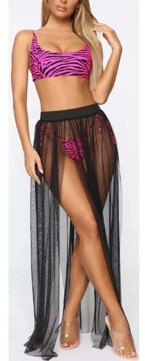 Mesh Sheer Skirt Cover-Up